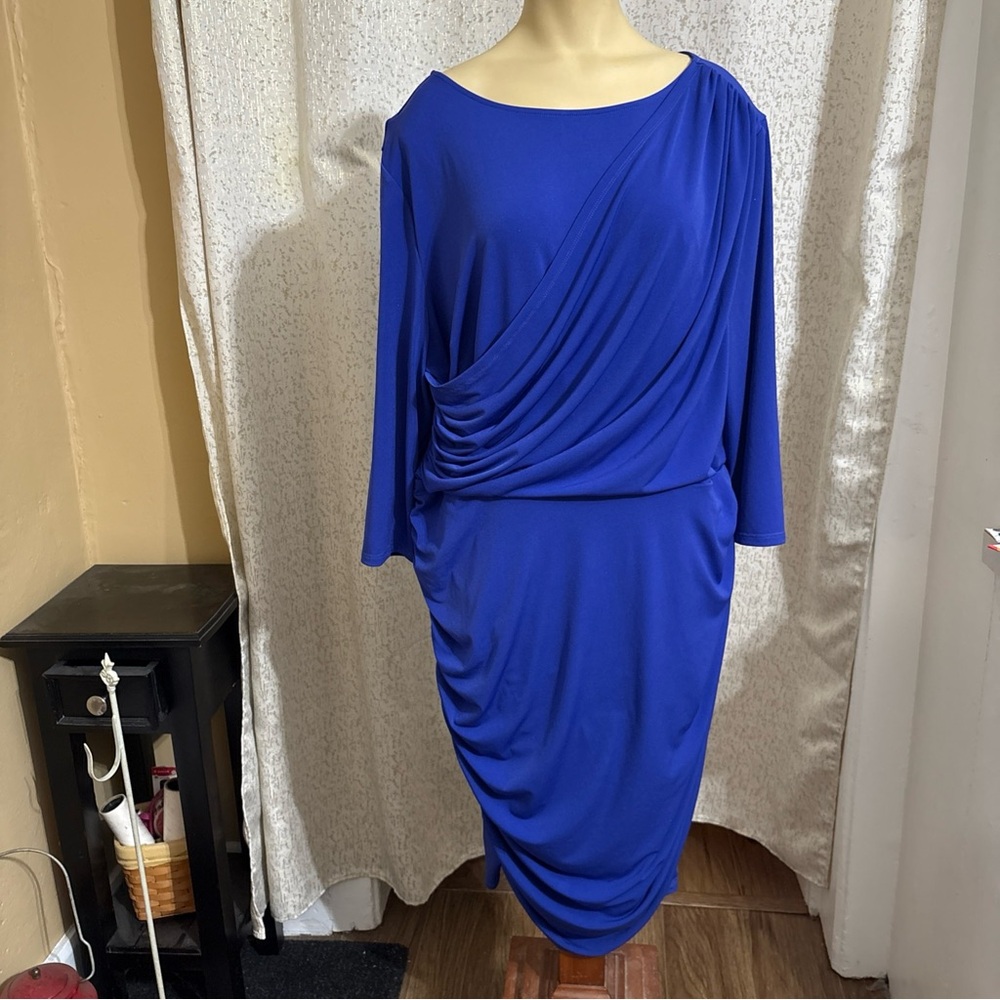 Lane Bryant blue cinched dress, NWT, size 18